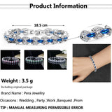 DAZZLING Trendy Royal Big Marquise Blue AAA+ Cubic Zirconia Simulated Diamonds Silver Color Tennis Bracelet - The Jewellery Supermarket