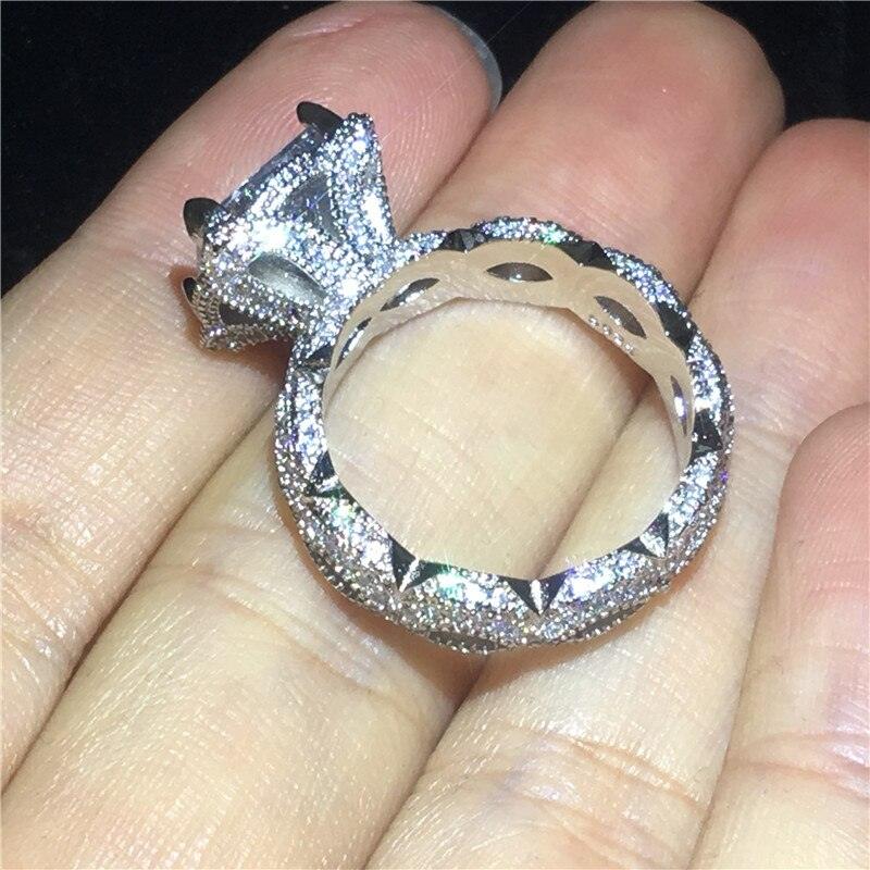 NEW Vintage Luxury Princess cut AAAA Quality CZ Diamonds Engagement Wedding Court Ring - The Jewellery Supermarket
