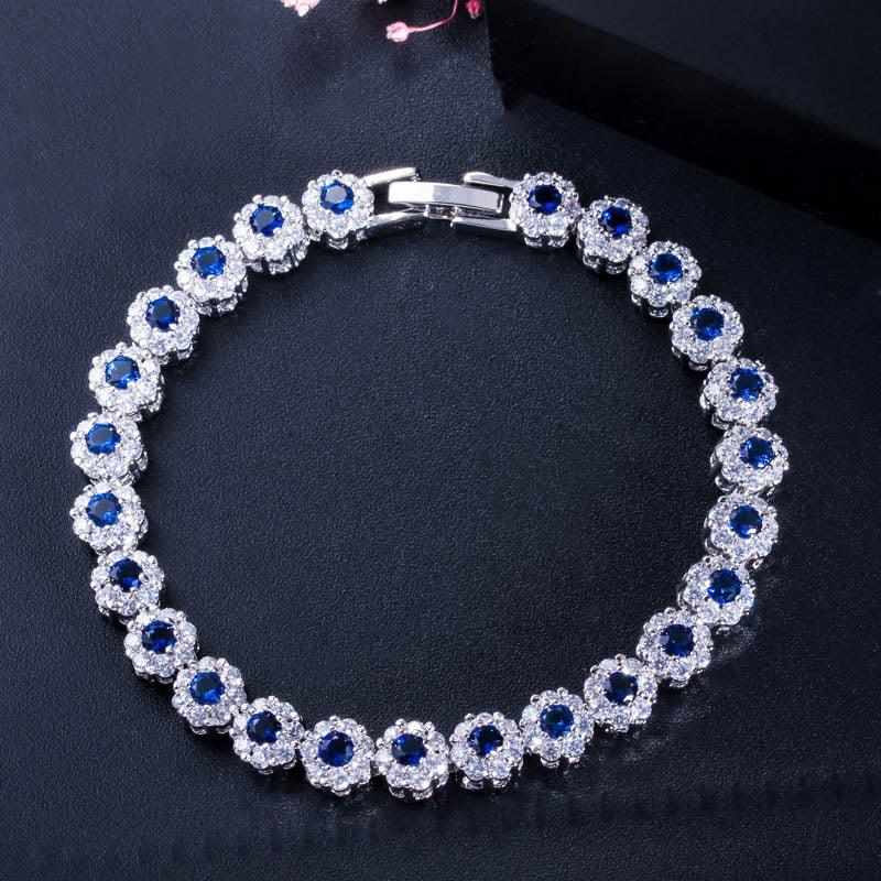 Classic Micro Pave Round AAA+ Cubic Zirconia Simulated Diamonds Yellow Gold Color Tennis Bracelets for Women - The Jewellery Supermarket