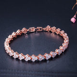 WONDERFUL High Quality Fashion Rose Gold Color Round Cut AAA+ Cubic Zircon Simulated Diamonds Tennis Bracelets - The Jewellery Supermarket