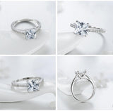 New Arrival Silver Bridal AAA+ Cubic Zirconia Diamonds Engagement Ring - The Jewellery Supermarket