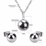 New Design Inoxidable Round Ball Pendant Necklace Earrings Sets - Ideal Gifts - The Jewellery Supermarket
