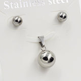 New Design Inoxidable Round Ball Pendant Necklace Earrings Sets - Ideal Gifts - The Jewellery Supermarket