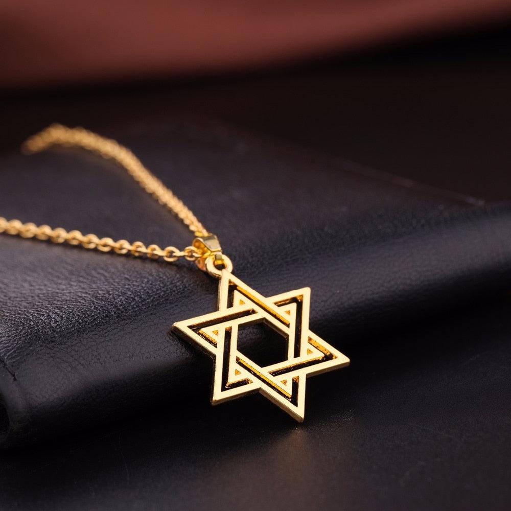 NEW Star of David Hexagram Vintage Religious Pendant Necklace for Men and Women - The Jewellery Supermarket