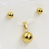 New Design Inoxidable Round Ball Pendant Necklace Earrings Sets - Ideal Gifts