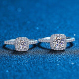 0.5-2CT Sterling Silver Genuine Moissanite Ring for Women VVS Diamond Engagement Ring Anniversary Promise Rings Bridal Jewelry