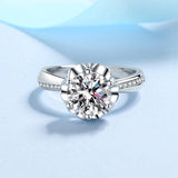 Amazing 1CT 2CT 3D Flower Design High Quality Moissanite Diamonds Rings - Promise Jewellery