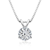 3 Claws Design 1 Carat Round Cut VVS  Multi Colour High Quality Moissanite Diamonds Necklace - Fine Jewellery 