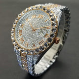 NEW Brand Luxury Roman Ice Out Automatic Date Full Simulated Diamonds Luminous Hip Hop Men Watches