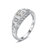 Luxury 4.5mm Round Cut High Quality Moissanite Diamonds Wedding, Engagement Leaf Filigree Ring
