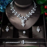 NEW - Super Luxury Leaf Leaves Full AAA+ Cubic Zirconia Diamonds Jewelry Set - The Jewellery Supermarket