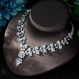 NEW - Super Luxury Leaf Leaves Full AAA+ Cubic Zirconia Diamonds Jewelry Set - The Jewellery Supermarket
