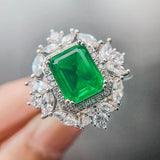 NEW ARRIVAL - Lab Emerald Gemstone Vintage Lab Diamond Wedding Jewelry Sets - The Jewellery Supermarket