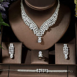 NEW - Sparking Waterdrop Shape Newest Fashion AAA+ Cubic Zirconia Diamonds Jewellery Set - The Jewellery Supermarket