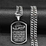 NEW Silver Color Stainless Steel IslamIc Geometry Necklaces for Women/Men