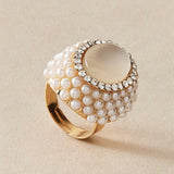NEW VINTAGE RINGS Elegant Golden Pearls Opal Adjustable Ring - The Jewellery Supermarket