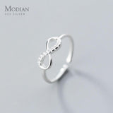 Symbolize Love Mobius AAAA Simuated Diamonds Sterling Silver 925 Infinite Love Ring - Fine Jewellery Ideal Gift - The Jewellery Supermarket
