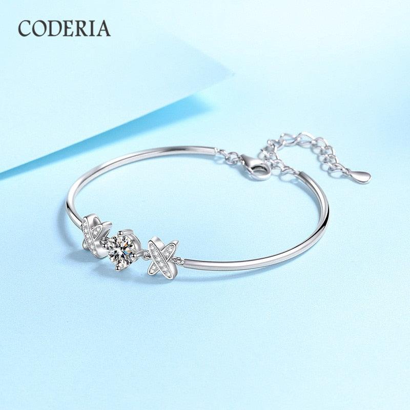 NEW ARRIVAL - Real D Color VVS1 Carat Silver 925 Moissanite Letter Bracelet Fashionable Luxury Jewelry - The Jewellery Supermarket