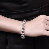 NEW ARRIVAL Silver Hollow Smooth Round Beads Necklace Bracelets Set For Women - Fashion Jewellery - The Jewellery Supermarket