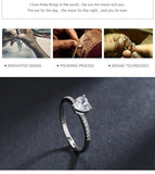 Delightful Luxury Silver Heart 1ct Clear AAA+ Cubic Zirconia Ring - The Jewellery Supermarket