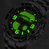 NEW MENS WATCHES - Dual Display Stainless Steel Sport Waterproof Sports Watch - The Jewellery Supermarket
