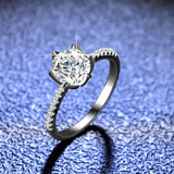 Superb White Gold Plated Real High Quality Moissanite Diamonds Rings  - Fine Wedding Jewellery