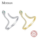 Adjustable Snake Design Silver Trendy Clear AAAA Simulated Diamonds Dazzling Open Size Female Rings Jewellery
