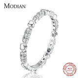 Superb Minimalism Silver Hearts Stackable Rings For Women - AAAA Simulated Diamonds Vintage Fine Jewellery