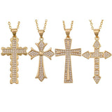 Attractive Christian Cross Shiny Pave AAA Zircon Crytals Necklaces - Religious Jewellery Gifts