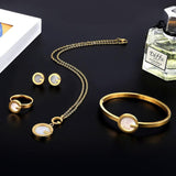NEW ARRIVAL Golden Stainless Steel Luxury Fashion Ladies Womens Costume Jewellery Set For Women