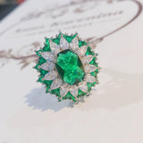 NEW ARRIVAL - Vintage Style Silver Sparkling Lab Emerald Gemstone Jewellery Sets - The Jewellery Supermarket