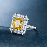 Dazzling Luxury AAA+ Cubic Zirconia Diamonds Yellow Engagement Ring - The Jewellery Supermarket