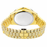 Full Iced Out Cuban Link Chain Bracelet Necklace Bling Jewellery for Men - Big Gold Colour Chains Hip Hop Watch Set - The Jewellery Supermarket