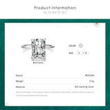 Luxury 925 Silver Rectangular Classic AAA+ Cubic Zirconia Ring - The Jewellery Supermarket