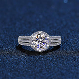 Amazing  3.0 Carats Round Brilliant High Quality Moissanite Diamonds Luxury Halo Ring - Fine Jewellery