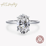 NEW - 3CT Oval Clear AAAA Quality Simulated Diamonds Engagement Fine Ring