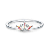 Charming Crown Rainbow Fire Color Delicate Sterling AAA+ CZ Diamonds Ring