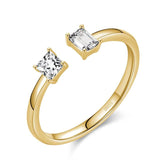 Delicate Sterling Silver and Gold Colour Sparkling AAA+ CZ Diamonds Rings - The Jewellery Supermarket