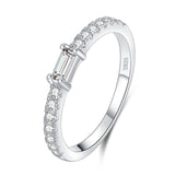 Elegant Silver Sterling Classic Charm AAA+ Zirconia Diamonds Rings