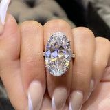 Gorgeous Luxury Big Oval Cut AAA+ Cubic Zirconia Diamonds High Quality Fashion Ring