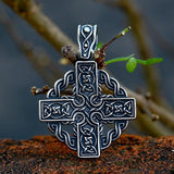 New Viking Stainless Steel Cross Necklace - Celtics Knot Cross Valknut  Pendant Viking Christian Jewellery