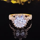 New Arrival Luxury Rose Gold Color Blossoms Round Cut A AA+ Quality CZ Diamonds Ring