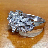 New Arrival Luxury Flower Design AAA+ Quality CZ Diamonds Engagement Ring - The Jewellery Supermarket