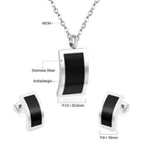 New Design Stainless Steel Black Gold / Silver Plated Shell Pendant Necklace Earrings Classic Jewellery Sets for Women