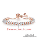 ADORABLE Waterdrop Shape Crystal AAA+ Cubic Zirconia Simulated Diamonds Gold Color Tennis Bracelets for Women - The Jewellery Supermarket