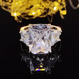 New Arrival Marvelous Luxury Rectangle Cut AAA+ Quality CZ Diamonds Engagement Ring