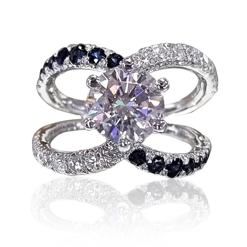 New Luxury Halo Design AAA+ Quality CZ Diamonds Fashion Ring - The Jewellery Supermarket