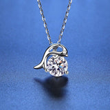 Charming Lovely Dolphin Multi Colour 1ct Round Cut High Quality Moissanite Diamonds Necklace -Fine Jewellery