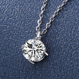 Fabulous Classic Round Cut Real 2 Carat VVS High Quality Moissanite Diamond Necklace - Fine Jewellery