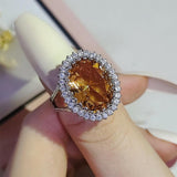 New Luxury Red Blue Yellow Black Big Fashion AAA+ Quality CZ Diamonds Engagement Ring